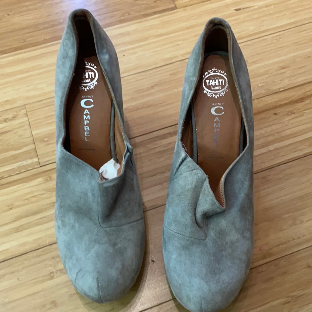 Jeffrey Campbell Glen Gray Suede Platform Wedge
